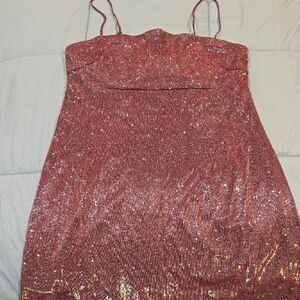 Sparkling Pink Sleeveless Dress